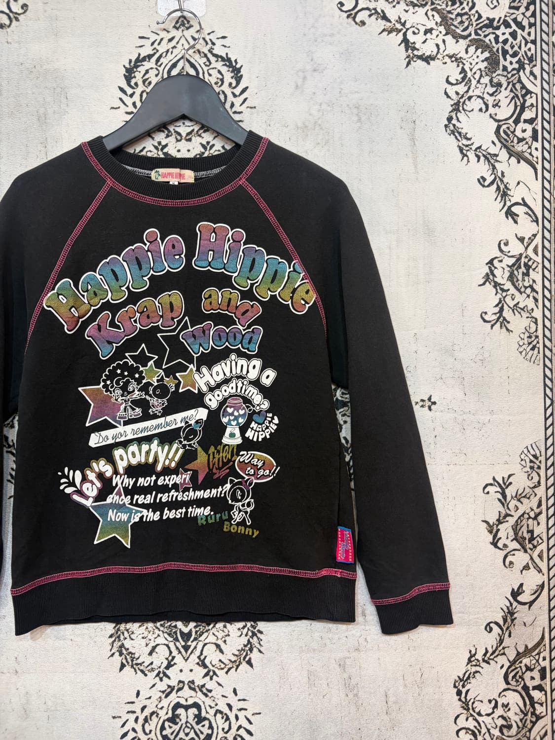 일본빈티지 happie hippie 키치 맨투맨 상품이미지5