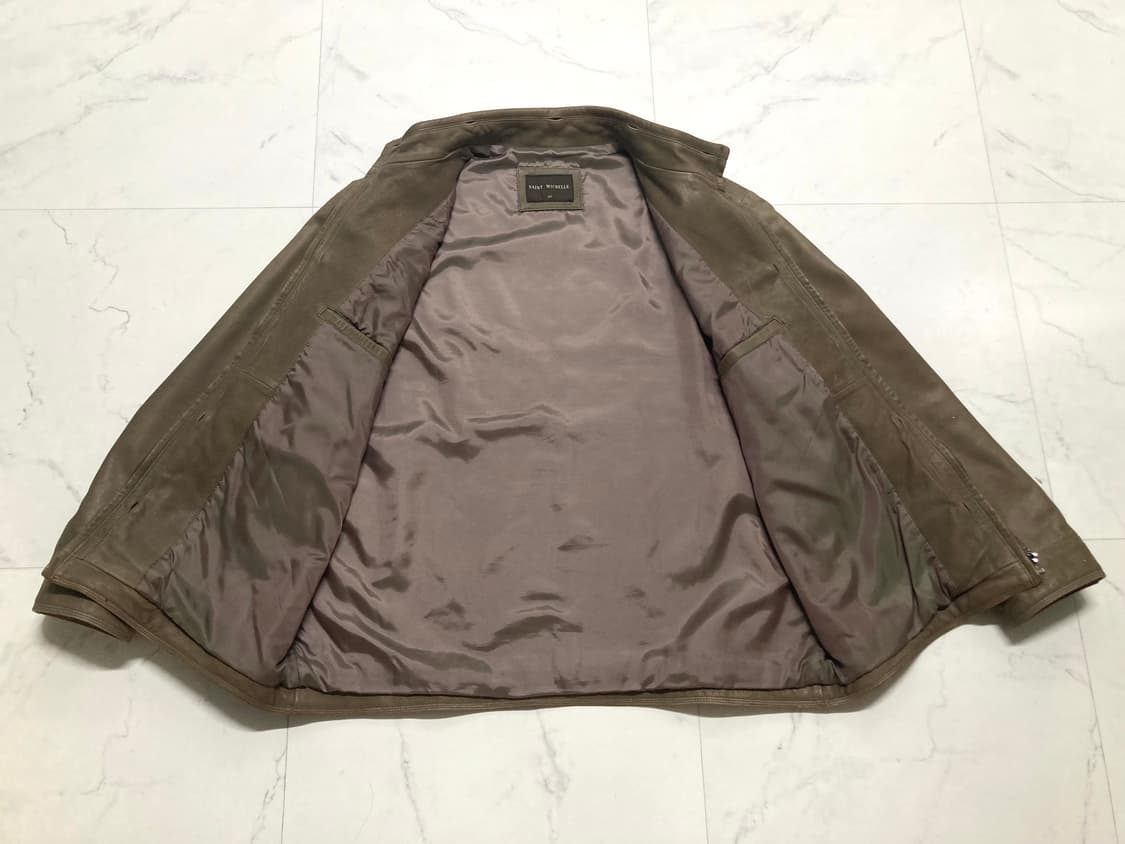 90s 생미셸 염소가죽 리얼 레더 자켓 100-105 상품이미지3