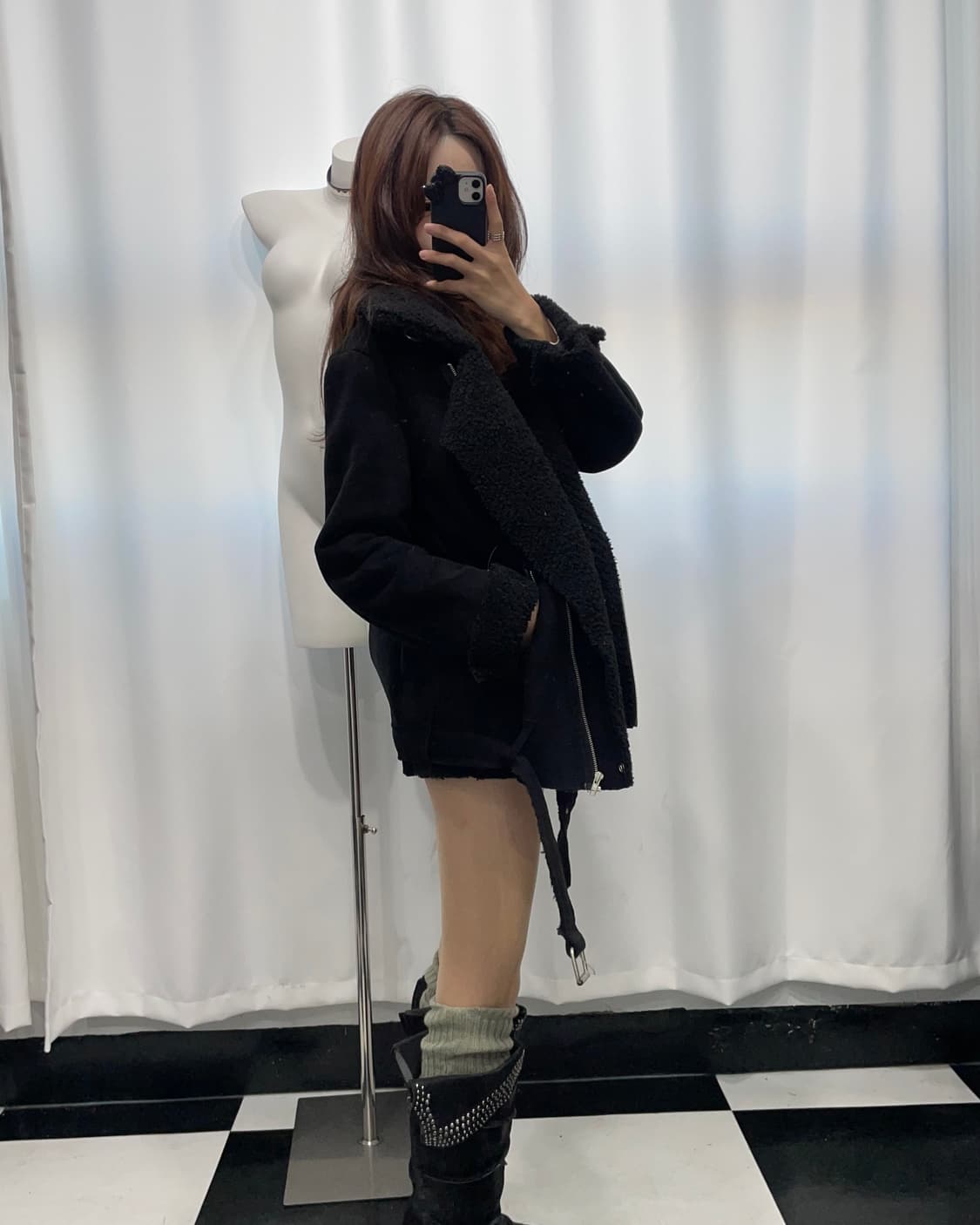 🎸블랙 무스탕 자켓🎸 상품이미지3