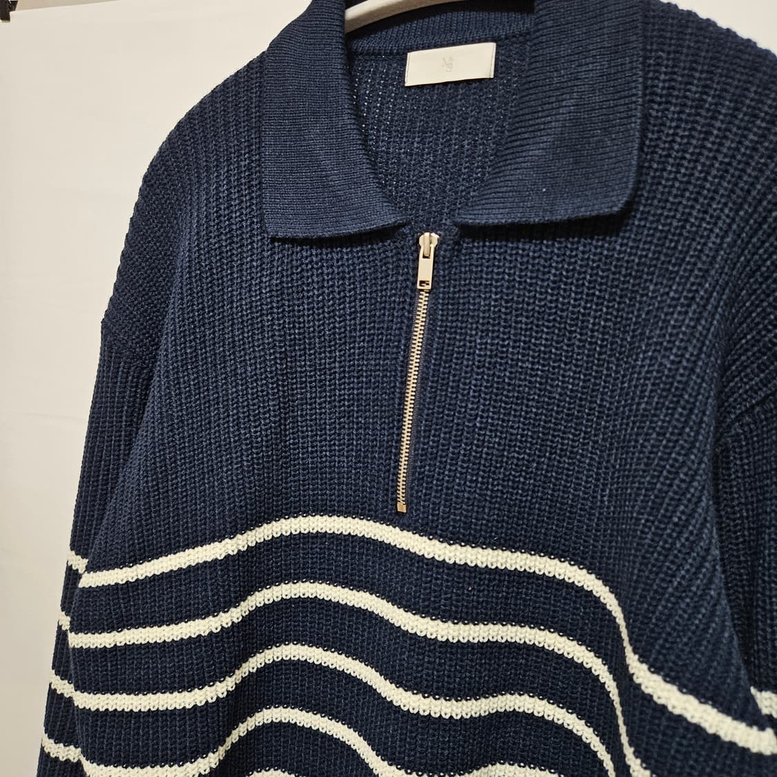 F 무드인사이드 하프집업 카라 니트 상품이미지2