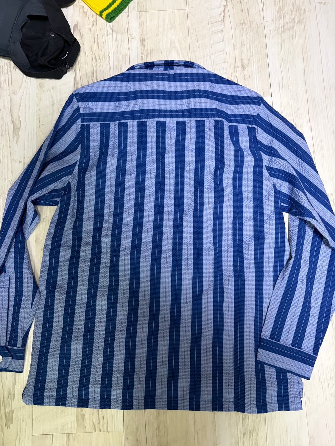 [M]하울린 칵태일 시어서커 셔츠 블루 새상품 상품이미지4