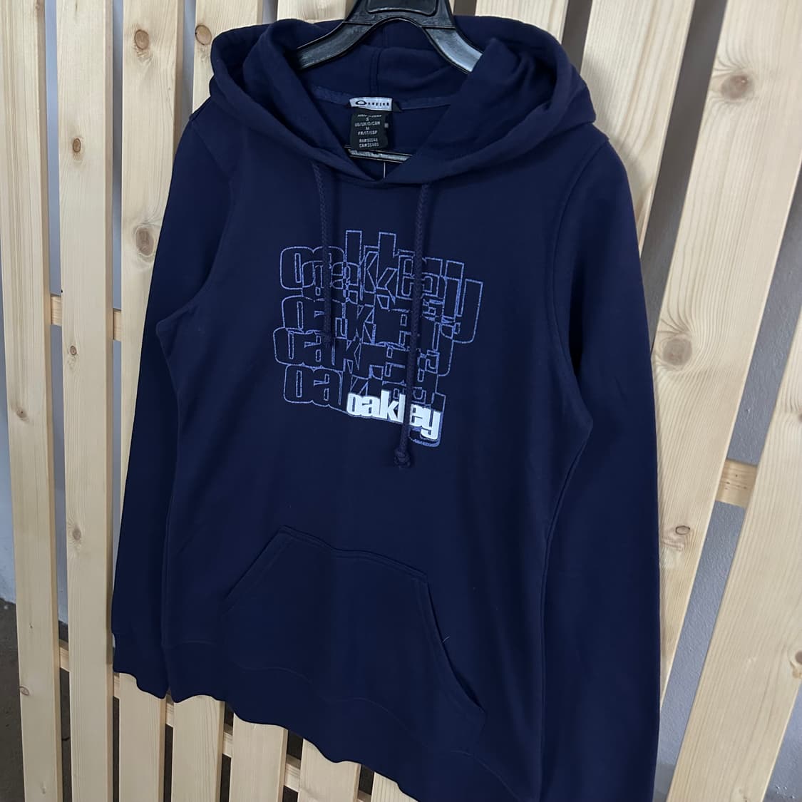((새상품) M) 오클리 빅로고 네이비 후드티 상품이미지2