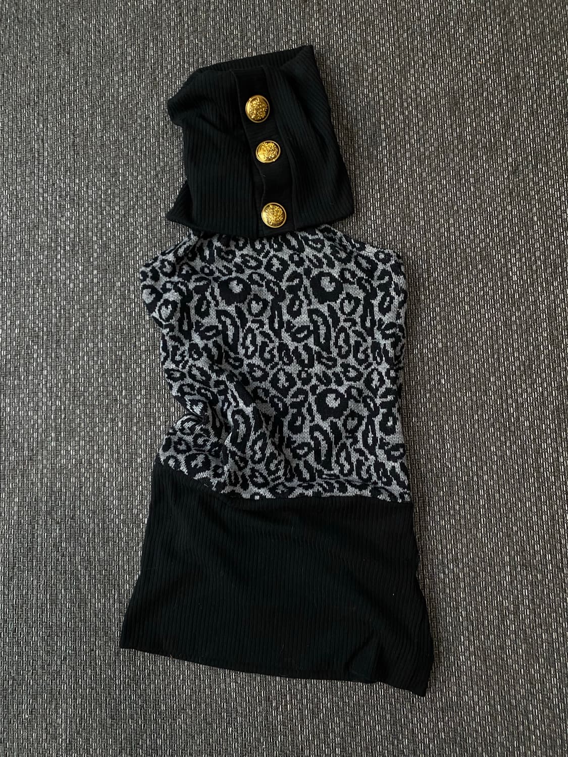 2000s 갸루Black Leopard Gold Butoon Deta 상품이미지8