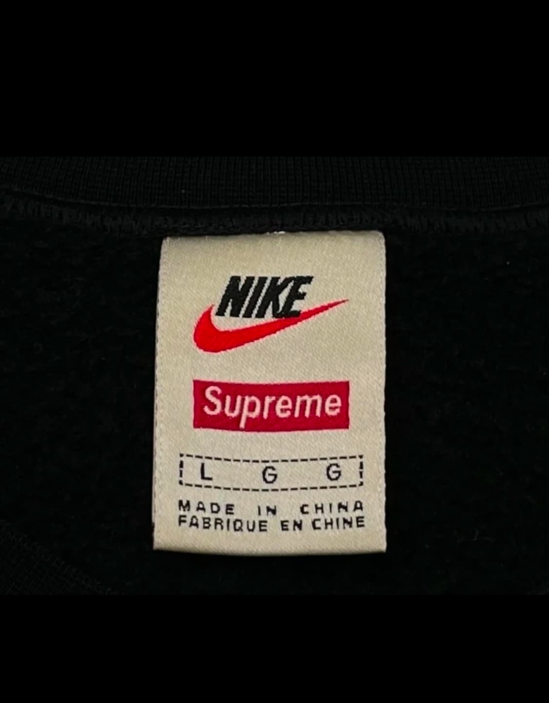 슈프림 나이키 쥬얼 크루넥 맨투맨 블랙 L 상품이미지2