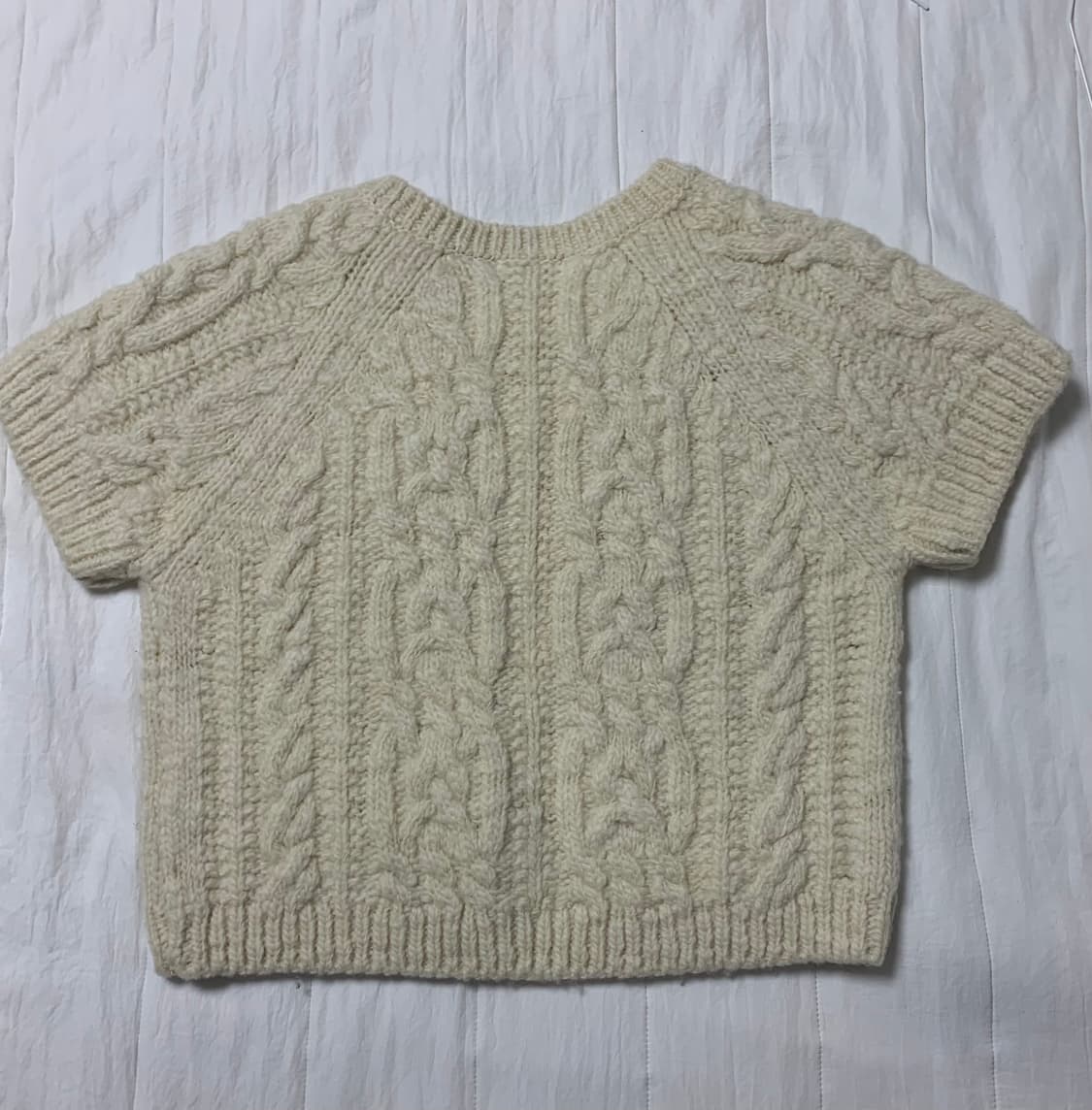 울 케이블 반팔니트 겨울용 (울100) 상품이미지5