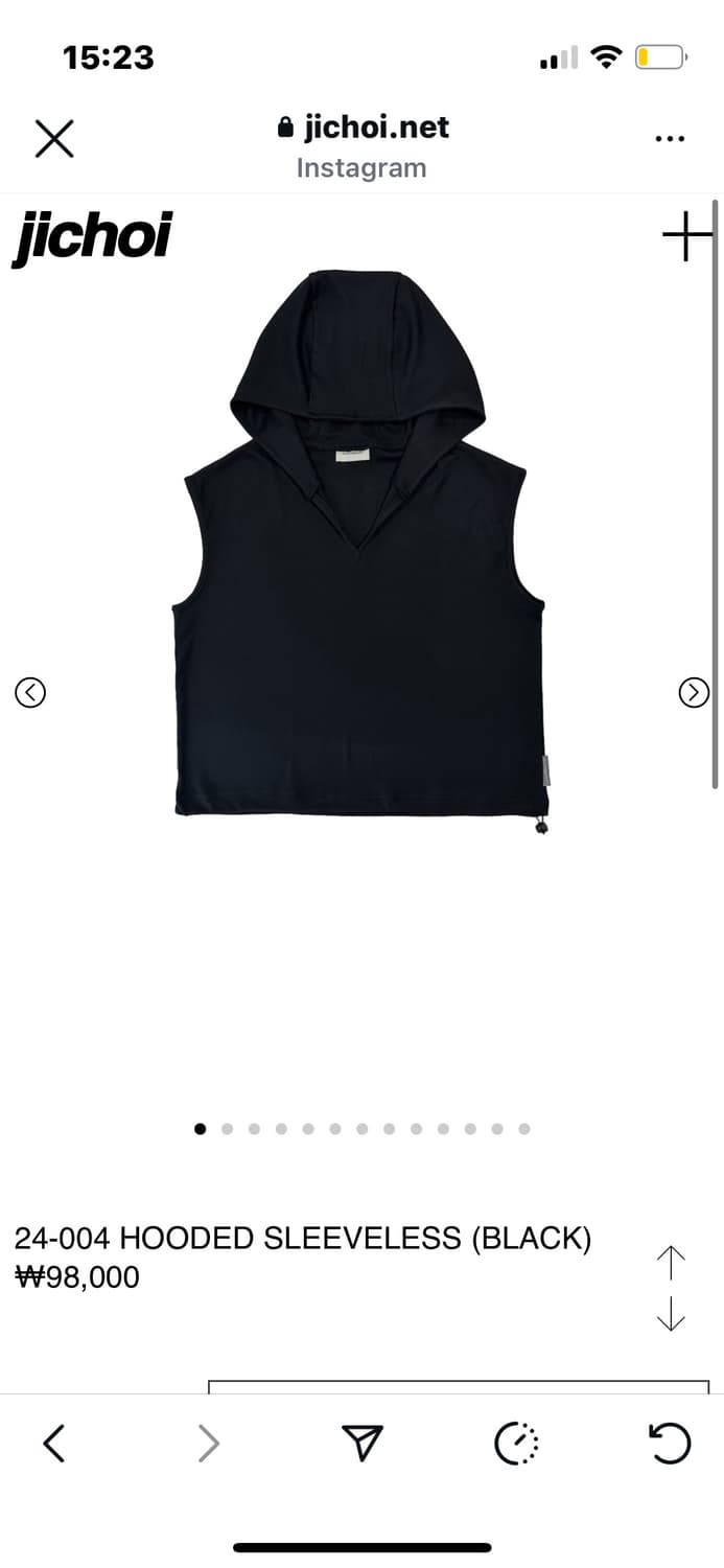 24-004 HOODED SLEEVELESS (BLACK) 상품이미지1