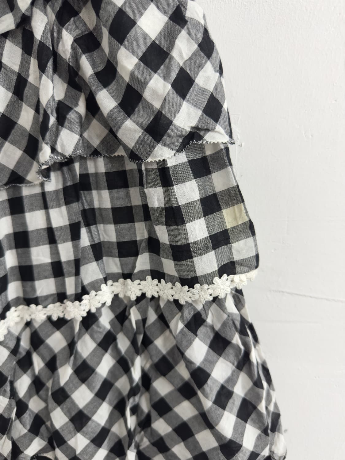 pink house check layered long skirt 상품이미지5