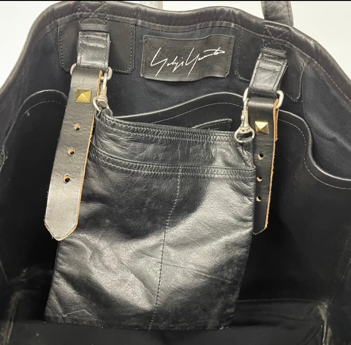요지야마모토 가죽 토트백 상품이미지7