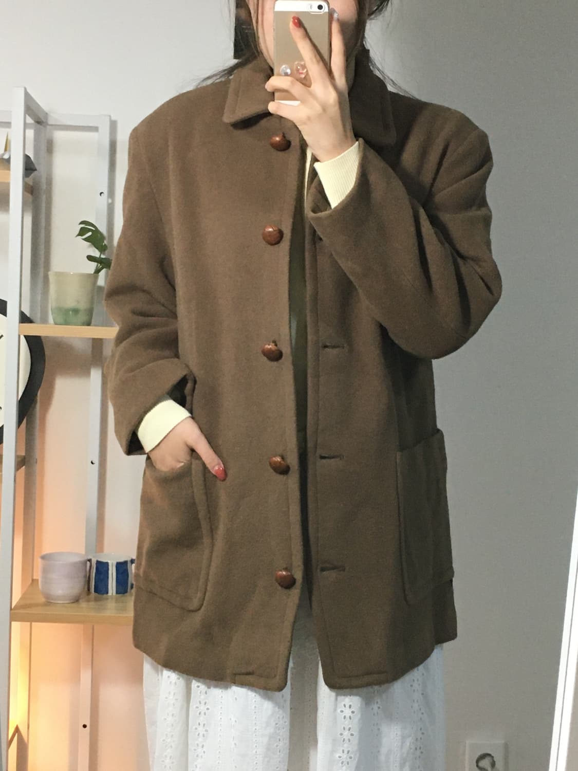Modemoislle nonnon 브라운 코트 상품이미지5