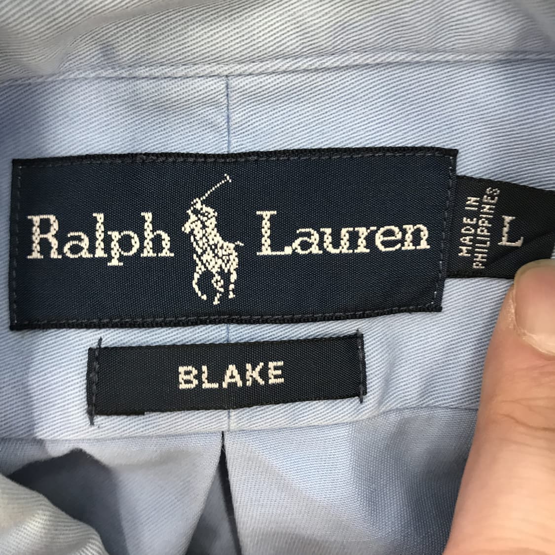 폴로 랄프로렌 옥스포드 코튼 블루셔츠 핑크포니 [L] 상품이미지4