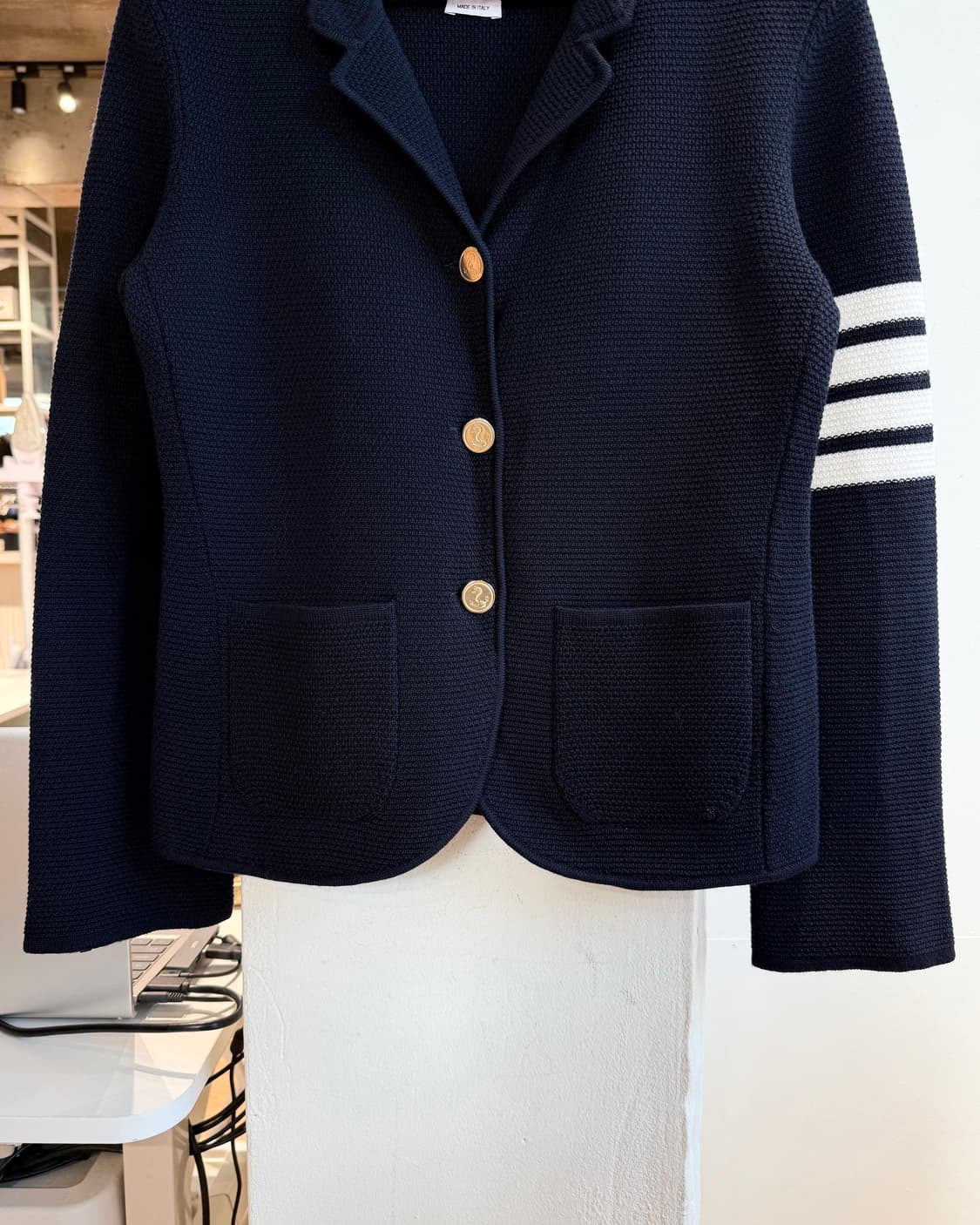 톰브라운 네이비 메리노 울 4-바 블레이저 자켓  상품이미지6