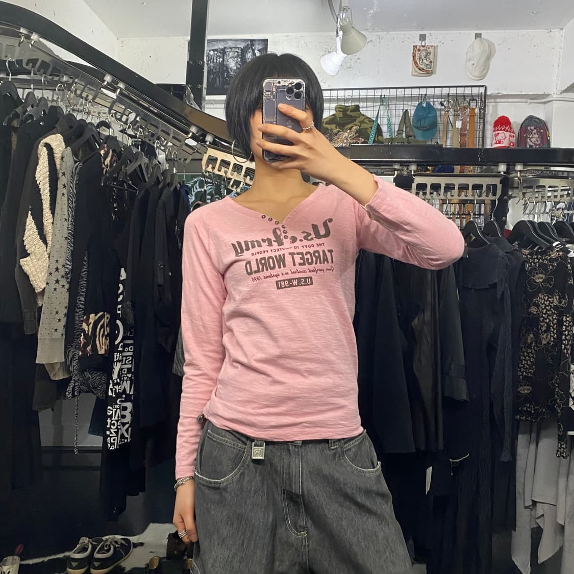 Underwraps 빈티지 레터링 롱슬리브 상품이미지1