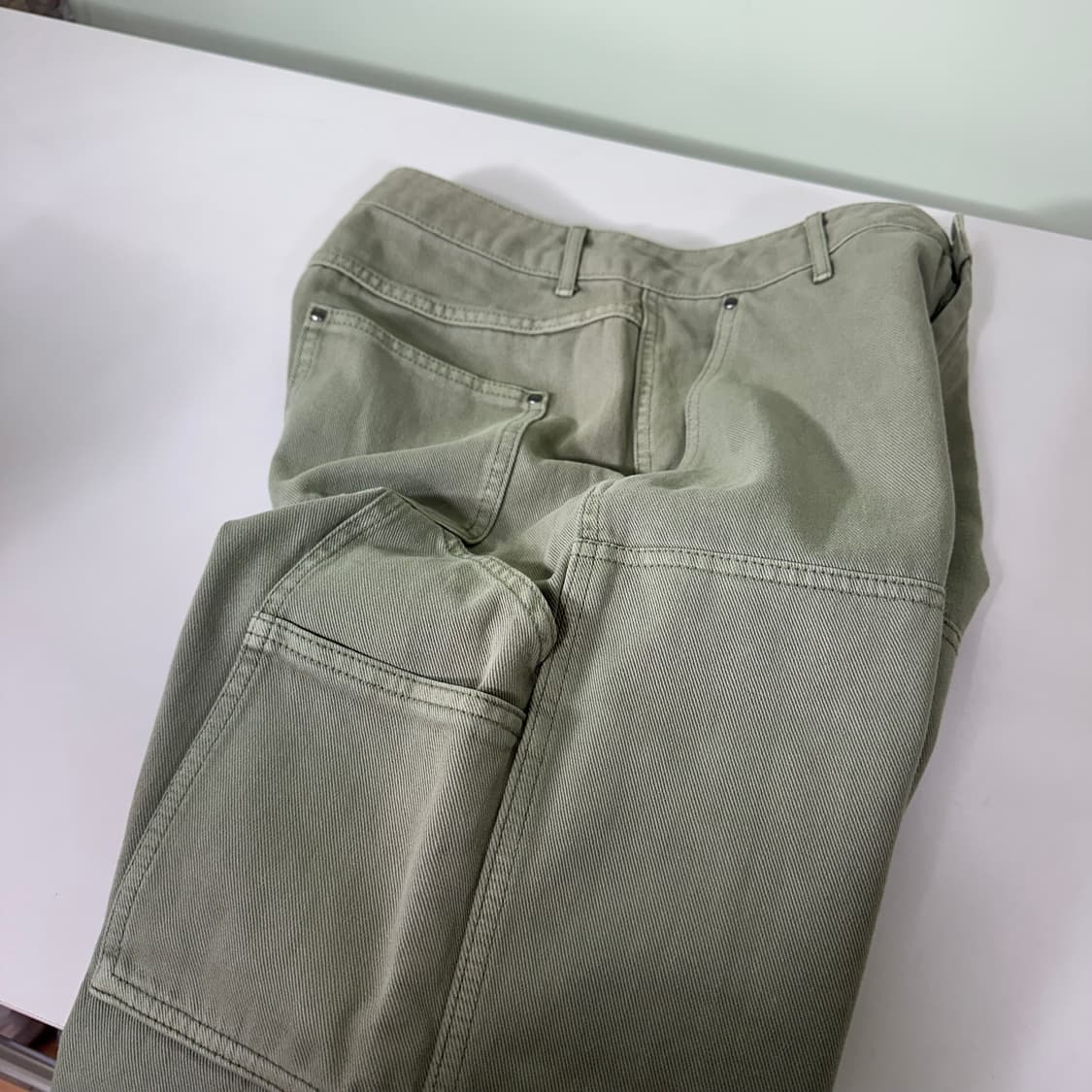 S 흐앤므 H&M 세미와이드 딥베이지 카펜더 데님팬츠 상품이미지6