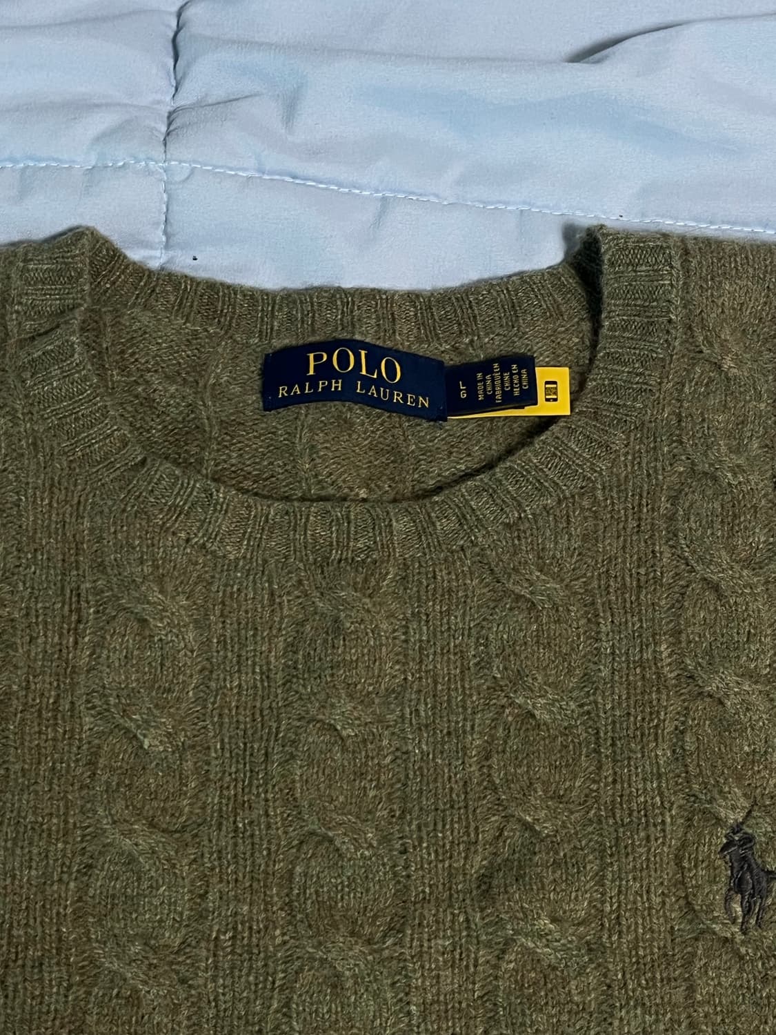 폴로 울 캐시미어 꽈배기 qr l 사이즈 니트 팔아요! 상품이미지3