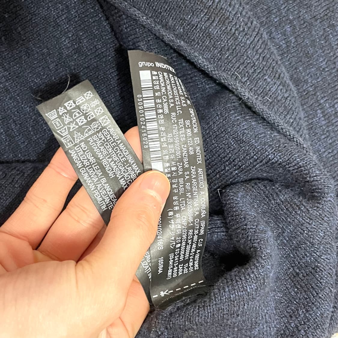 자라 네이비 반팔 니트 여성S 상품이미지4