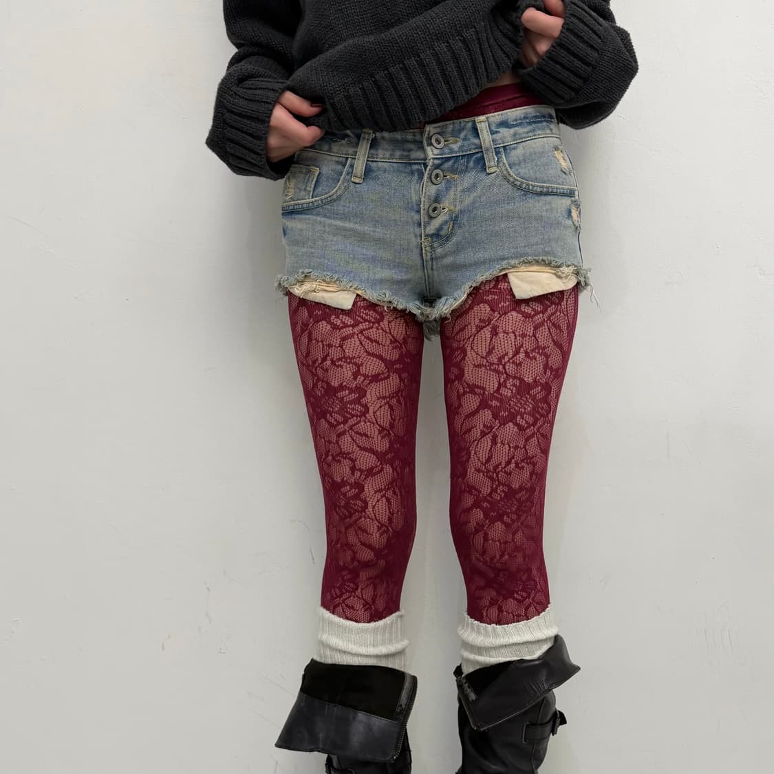 빈티지 워싱 디스트로이드 핫팬츠 상품이미지4