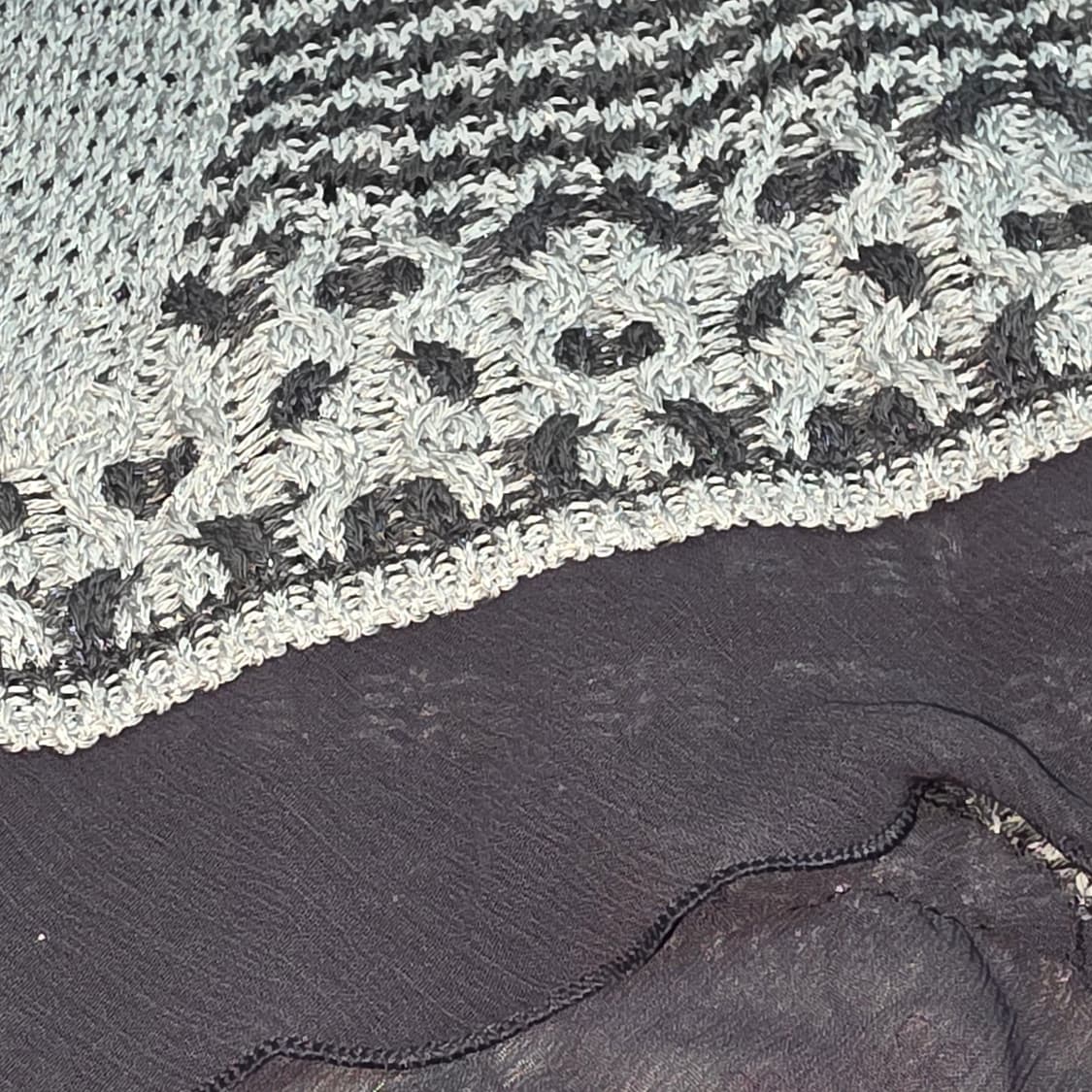 빈티지)y2k 모리걸 아오이유우st 글리터 그레이 엑팜깔 니트롱베스트 상품이미지4