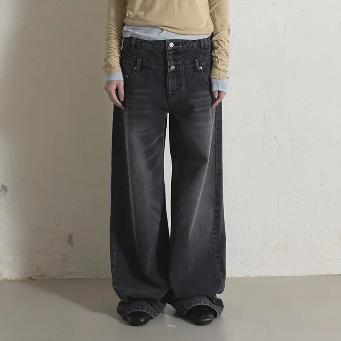 오데스 [ESSENCIAL] DOUBLE WAIST DENIM PANTS 상품이미지2