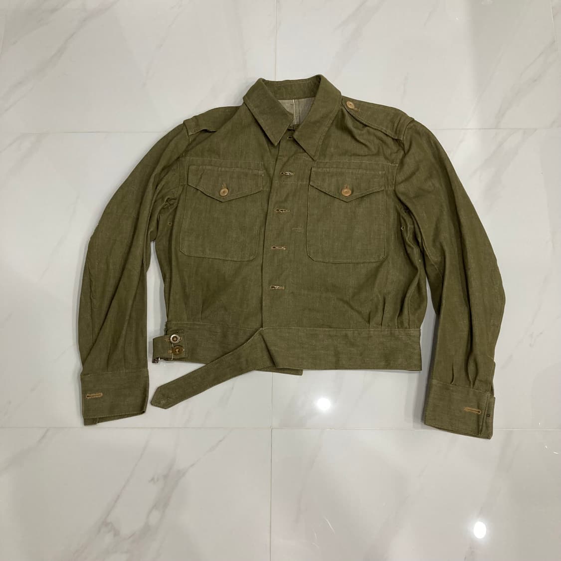 [초!!레어] 45s 영국군 green denim배틀드레스 자켓 상품이미지2