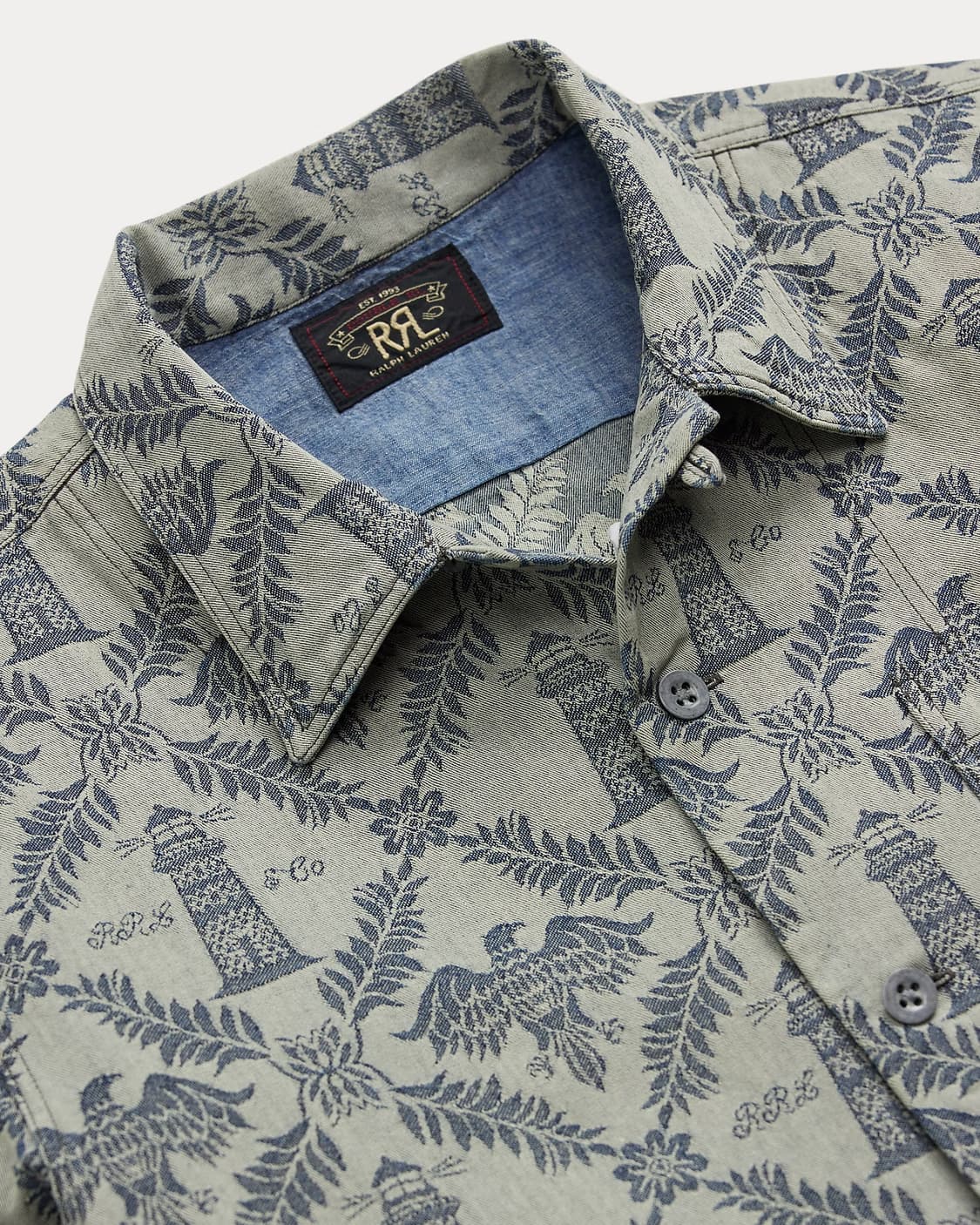 RRL 인디고 자카드 데님 캠프 셔츠 상품이미지3