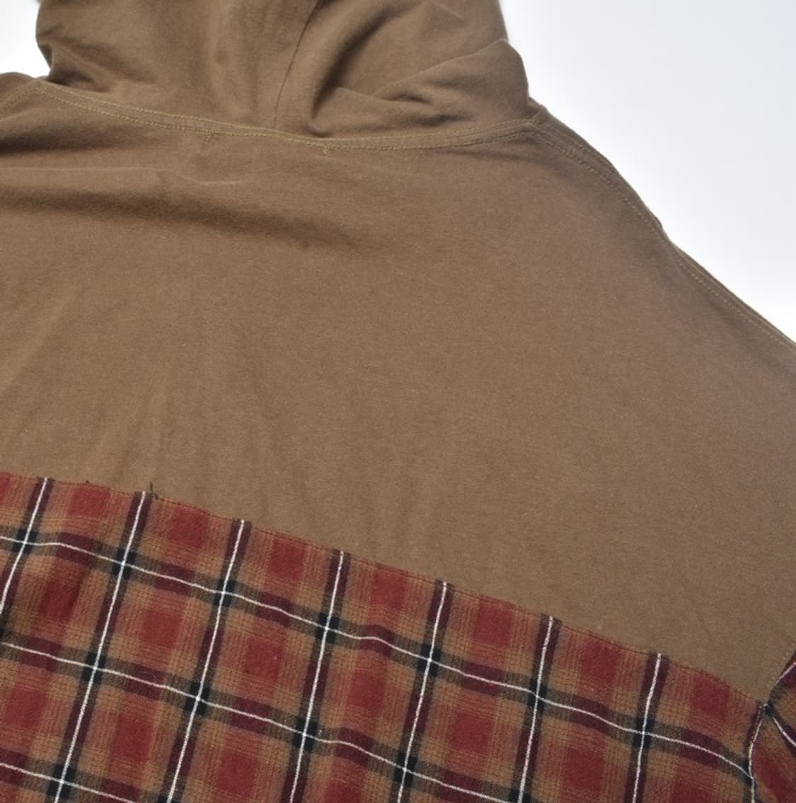 더블네임 배색 반집업 체크 후디 후드 티셔츠 F M25052812 상품이미지6