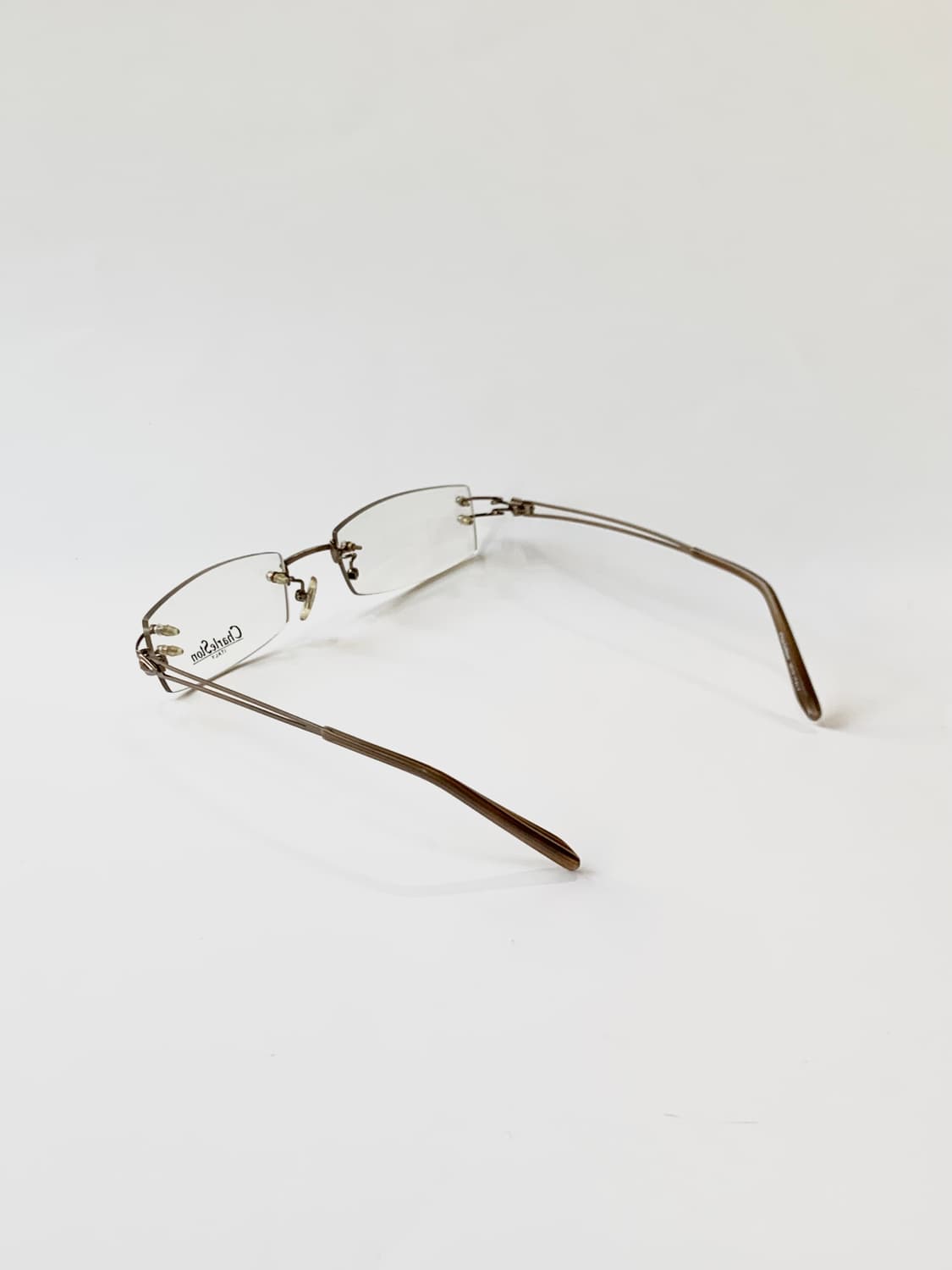 [픽키-664] 브라운 하프림 무테 메탈 안경 슬림 투라인 템플  상품이미지4