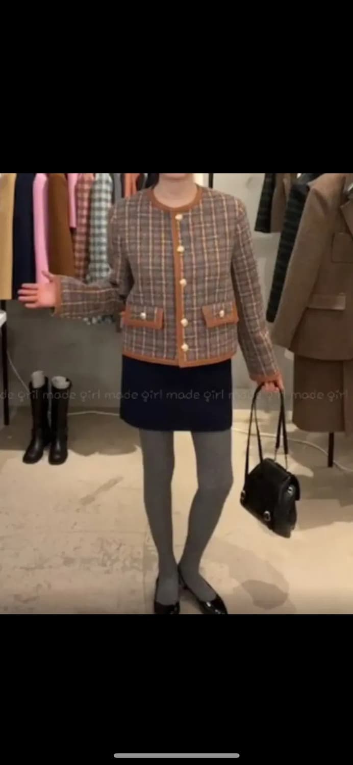 헬더 부클트위드스커트 블랙 상품이미지1