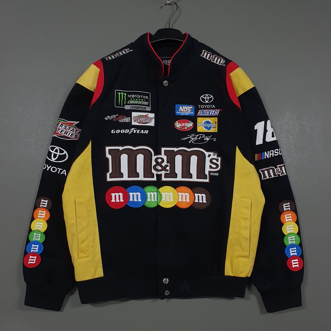 실측 L) 제프헤밀턴 나스카 m&m 도요타 몬스터 패치 코튼 레이싱 자켓 상품이미지1
