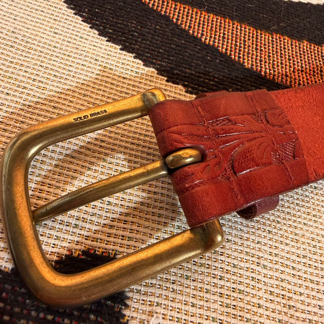 폴로랄프로렌 솔리드브라스 웨스턴 벨트 M 상품이미지4