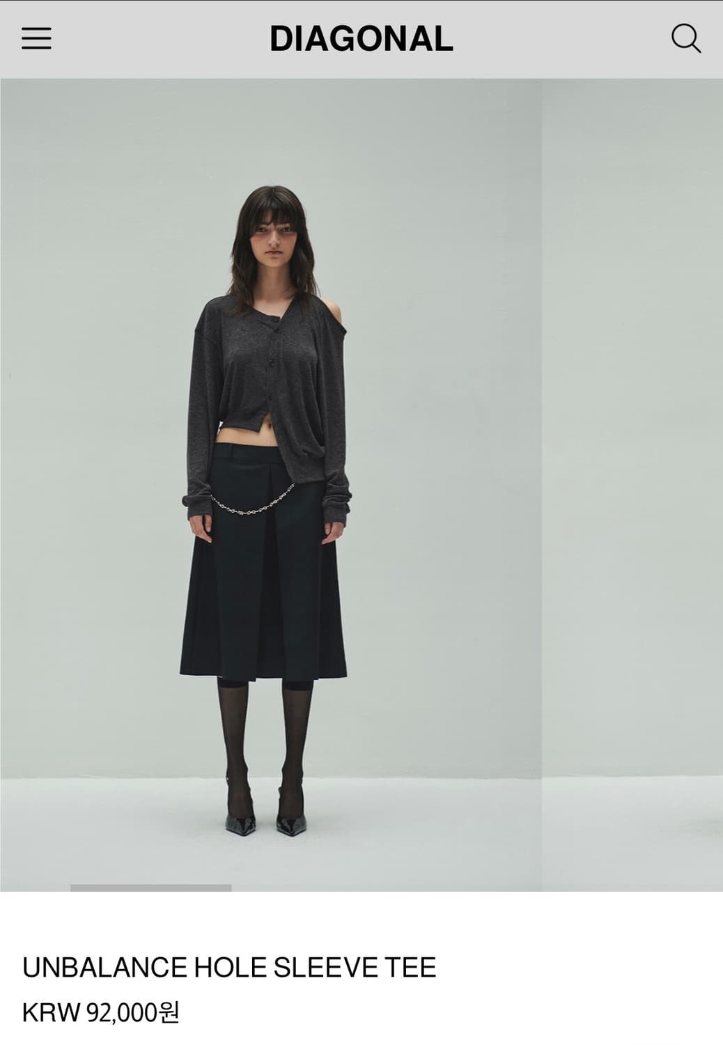 다이애그널 언발란스 홀 가디건 상품이미지5