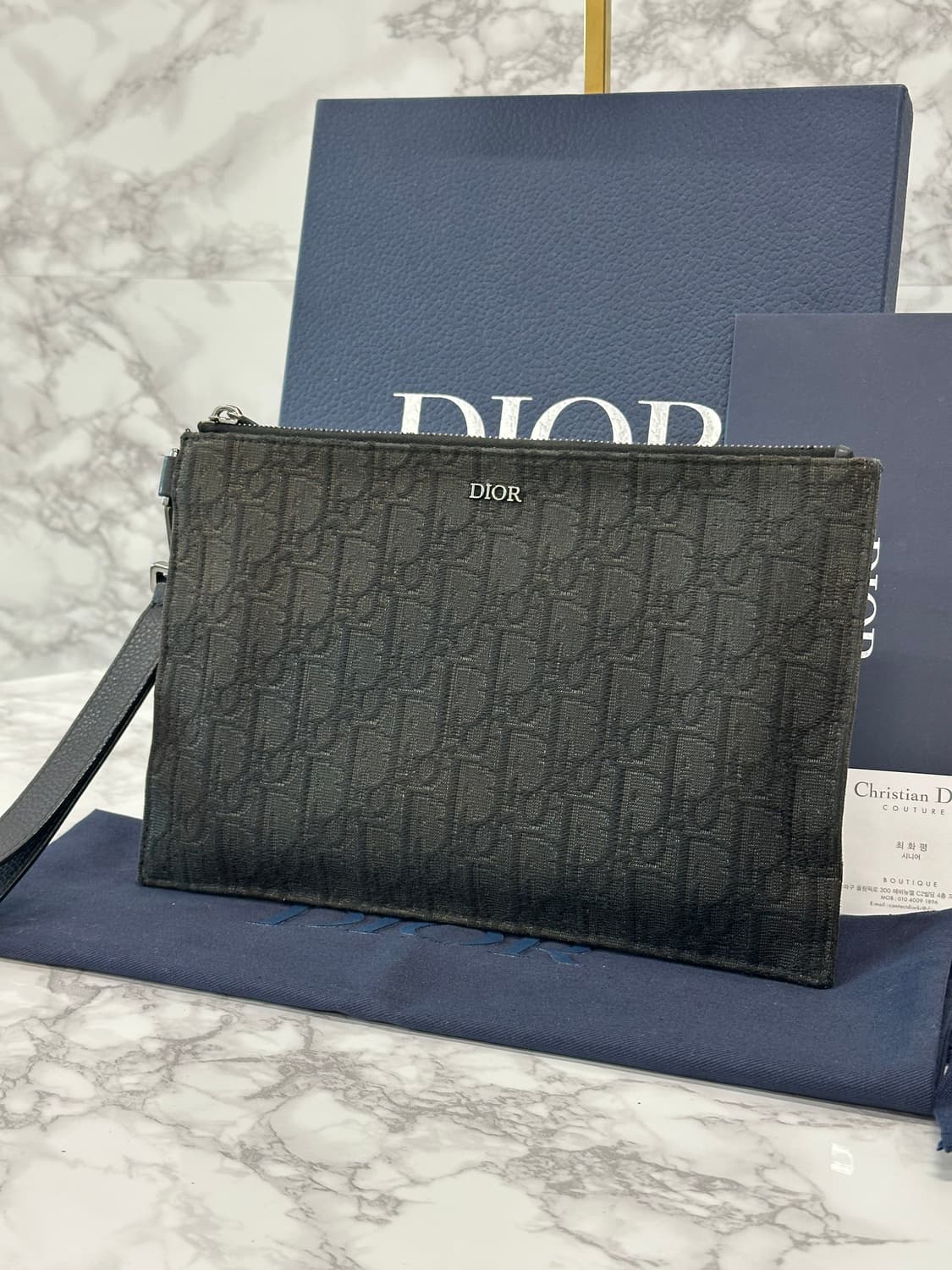 [정품] 디올 A5 오블리크 클러치백 블랙 상품이미지2