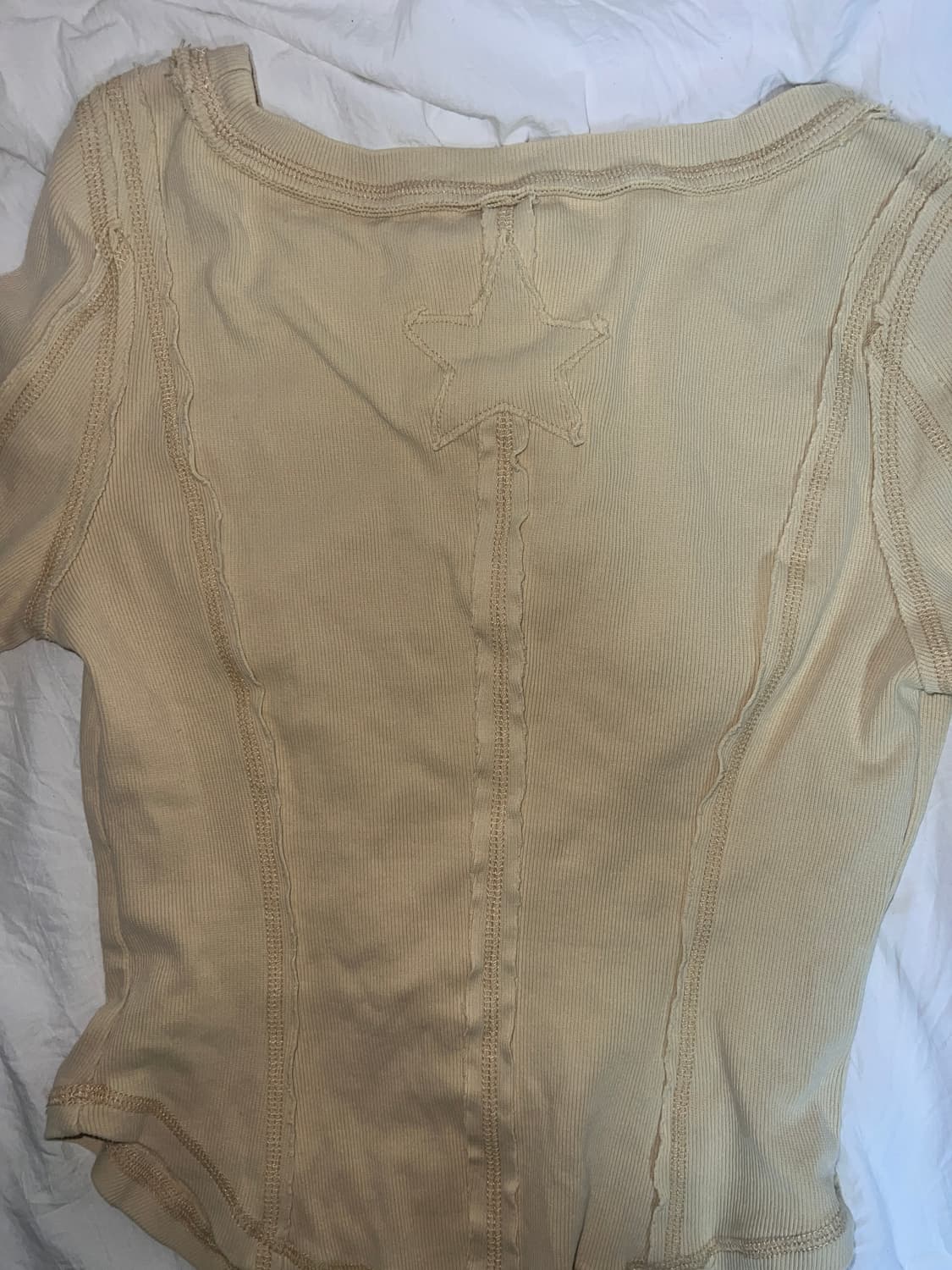 lemon button t shirt 소매 버튼 골지 티셔츠 상품이미지3