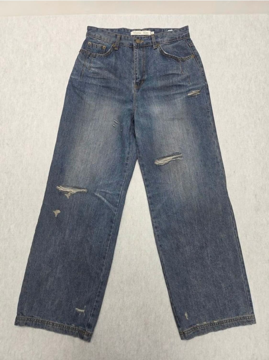 여성 M 마뗑킴 헤비 워시드 데미지 데님 청바지 상품이미지2