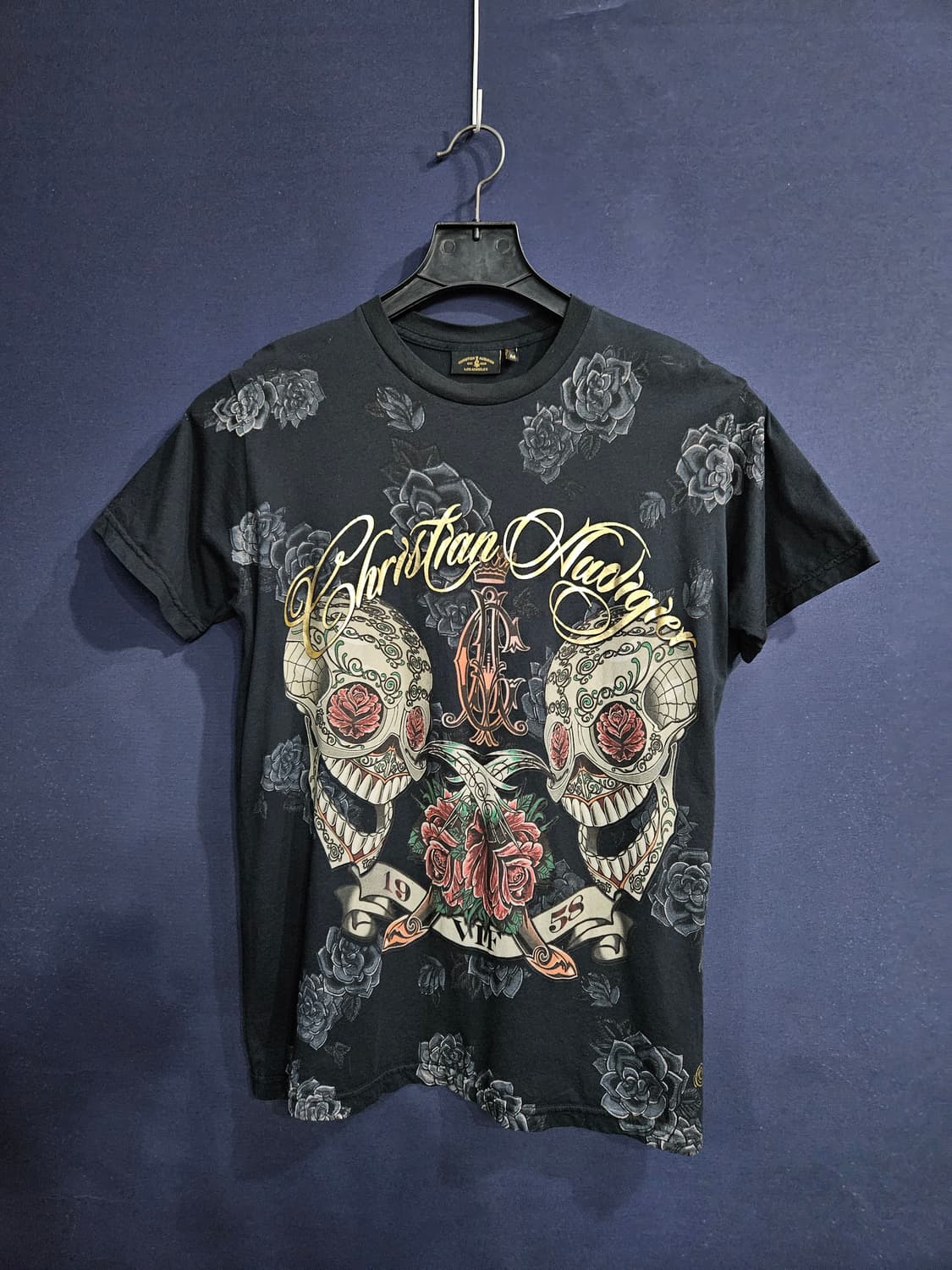 크리스찬 오디저 타투 프린팅 블랙 남성 95 반팔티  상품이미지1