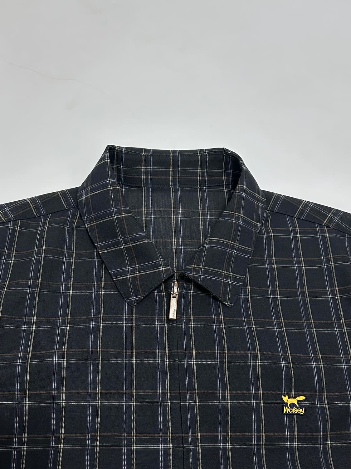 울시 빈티지 써머 울 체크 블루종 자켓 올드스쿨 상품이미지4