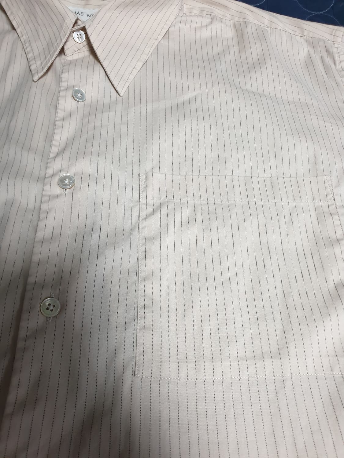 (단종매물)토마스모어 오버핏 스트라이프 코튼 나일론 셔츠 베이지 (S) 상품이미지2