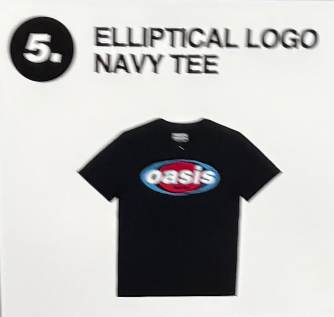 오아시스 2025 ELLIPTICAL LOGO NAVY TEE 상품이미지2