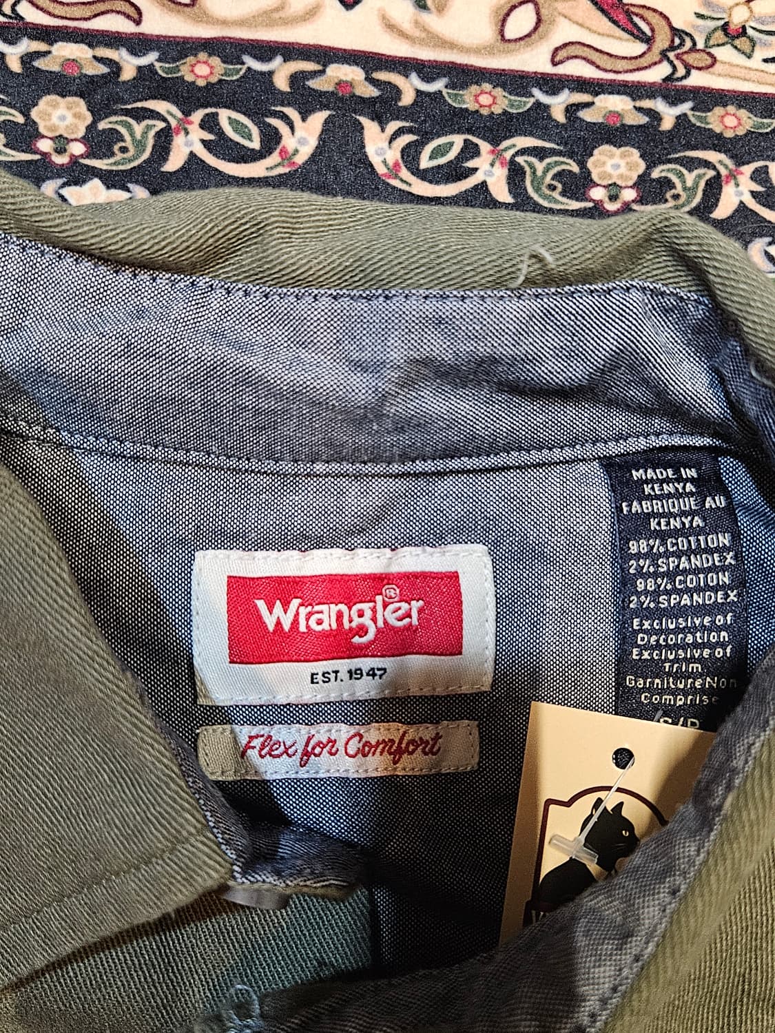 Wrangler Flex for Comfort 카키 워크셔츠 상품이미지3