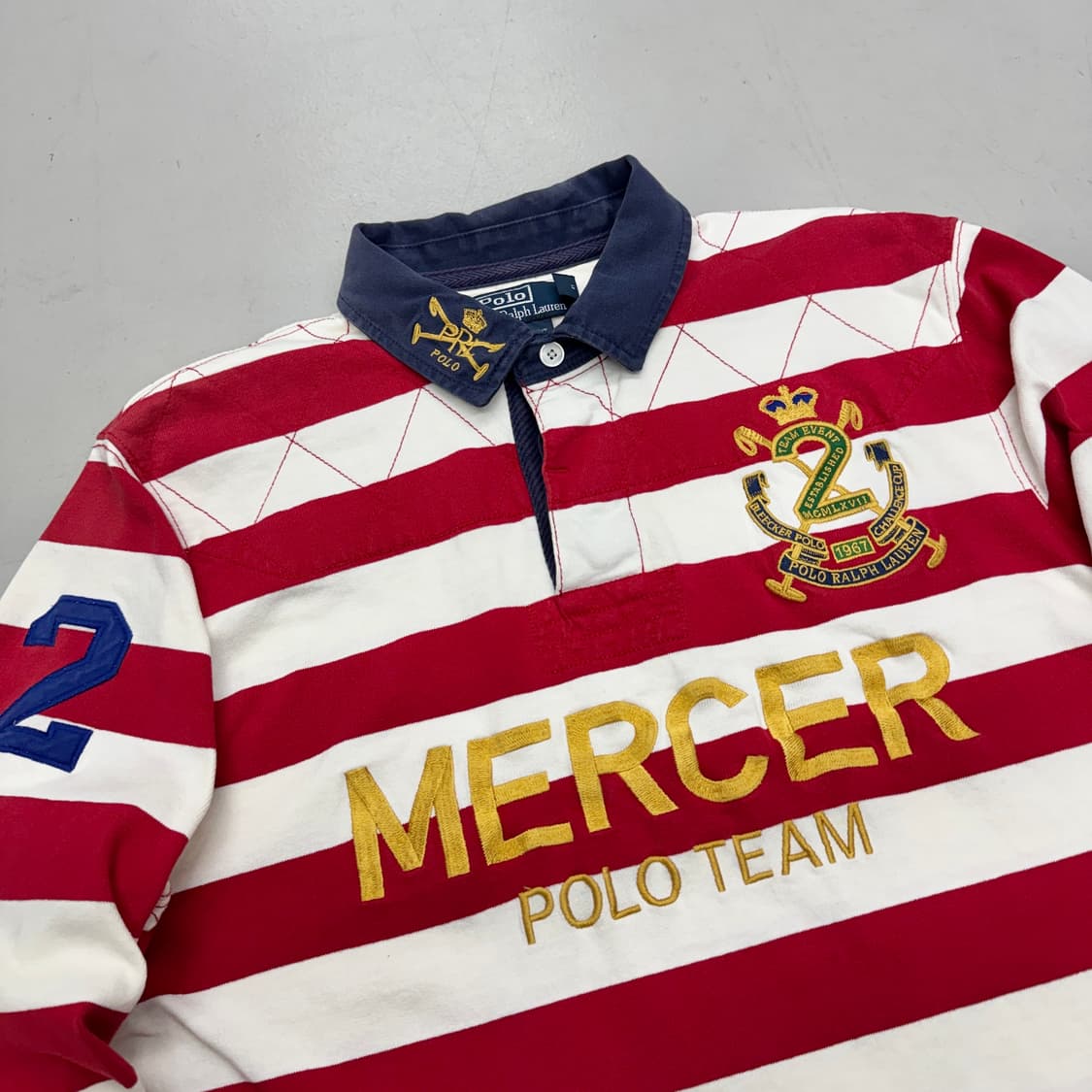 폴로 PK 럭비 단가라 스트라이프 카라 긴팔 티셔츠 상품이미지3