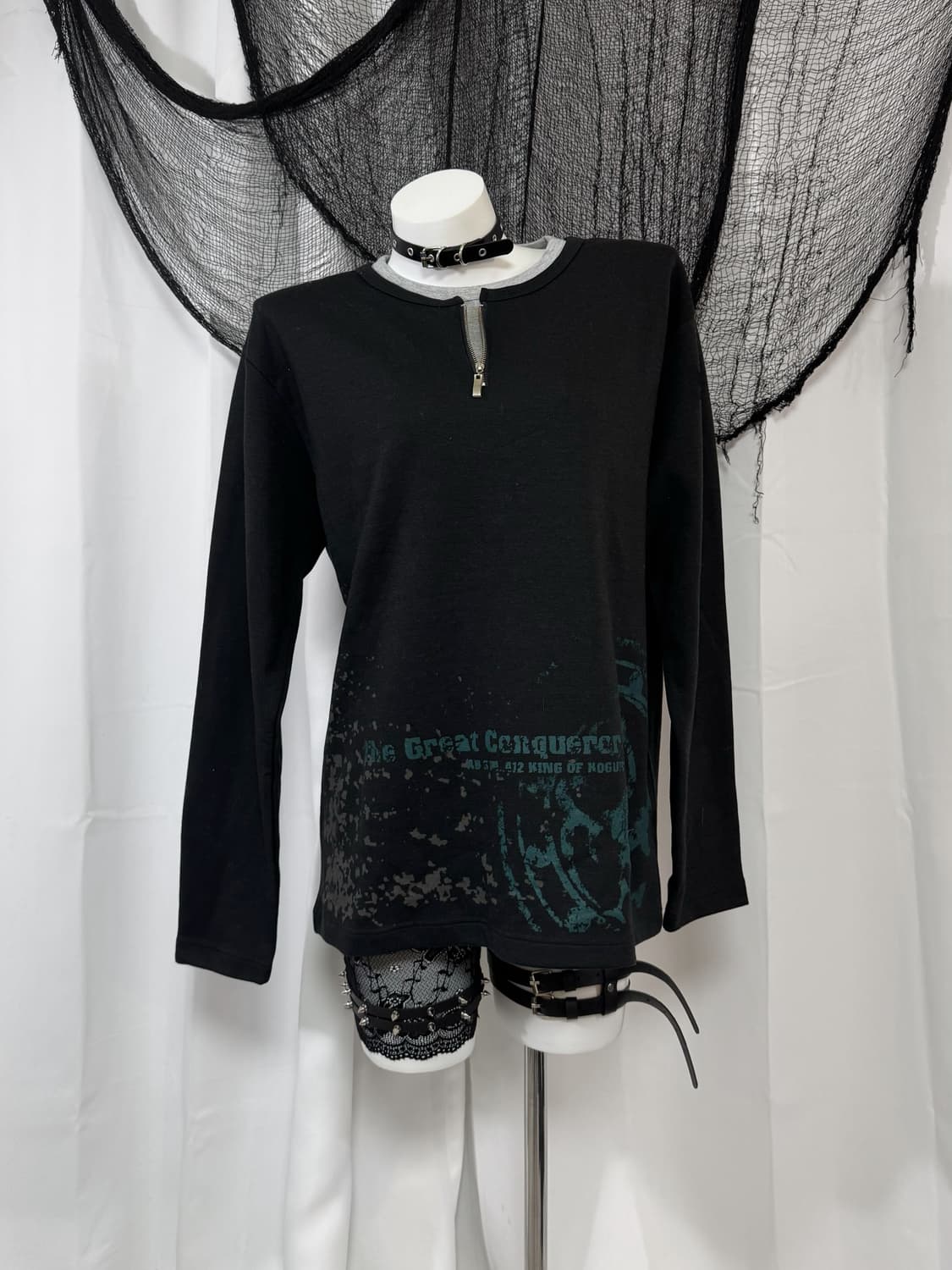 printing zipper t-shirt 상품이미지1