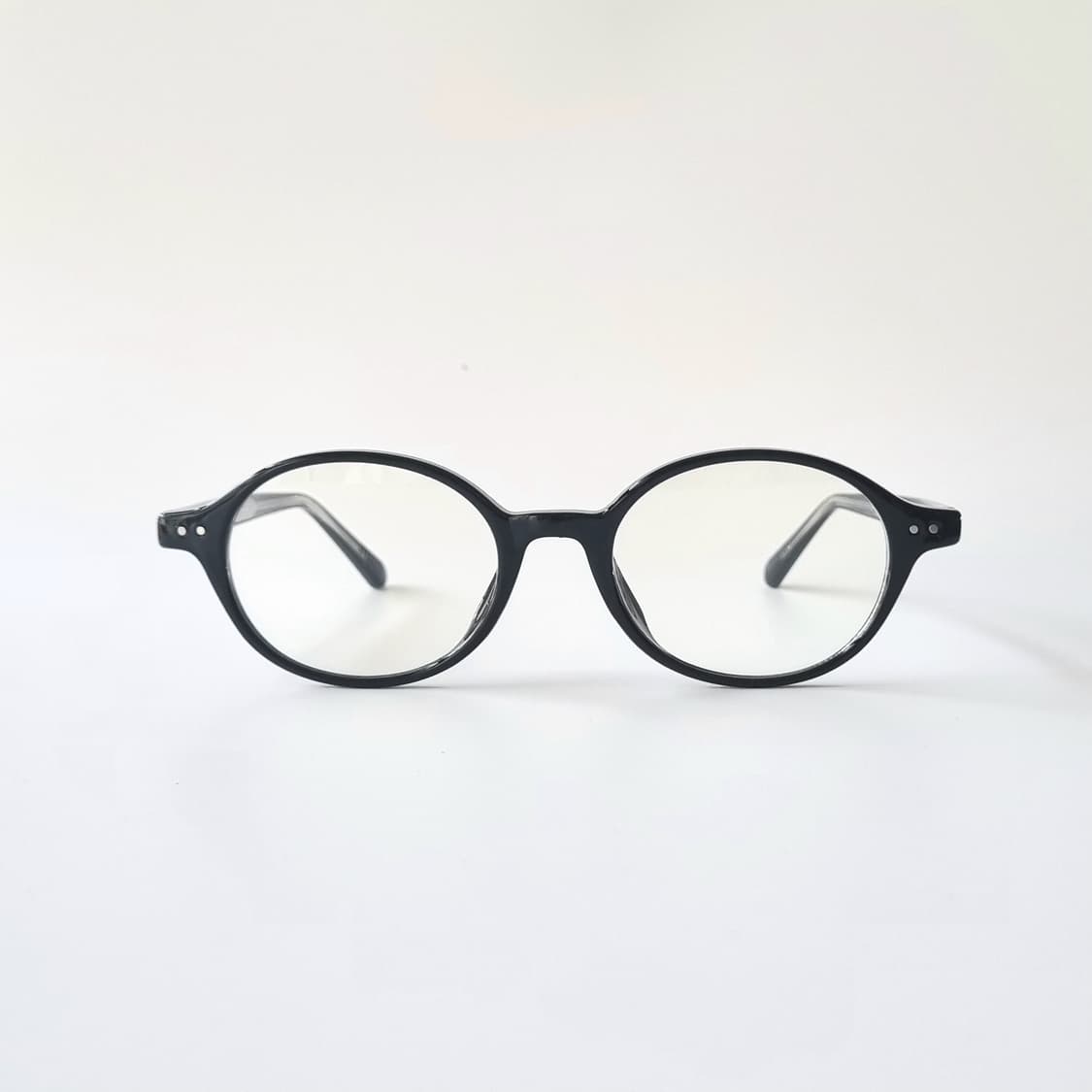 빈티지 타원형 레트로안구 뿔테 블랙 안경테 상품이미지2