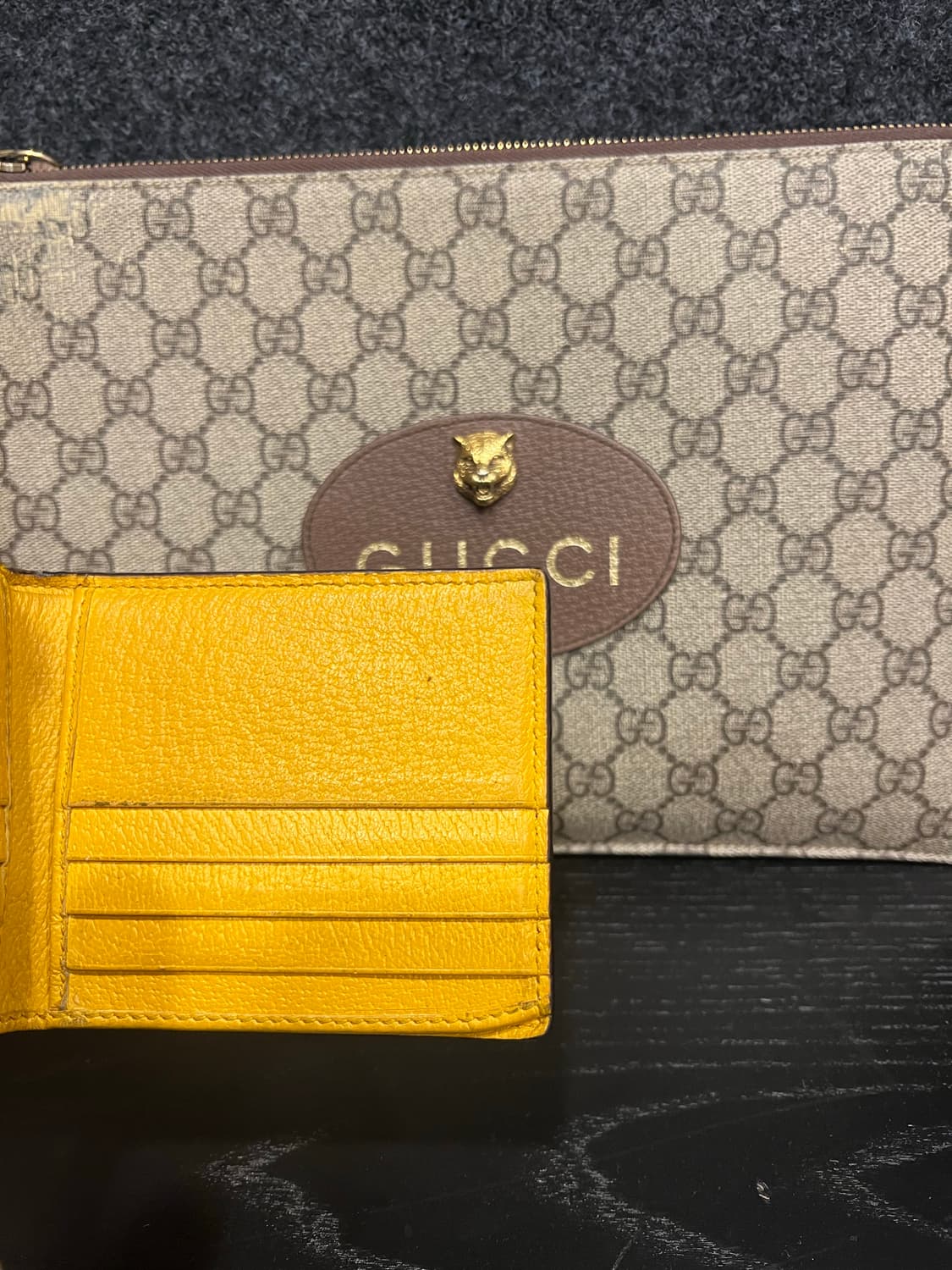 구찌 네오 빈티지 GG 수프림 클러치 및 지갑 세트 상품이미지3