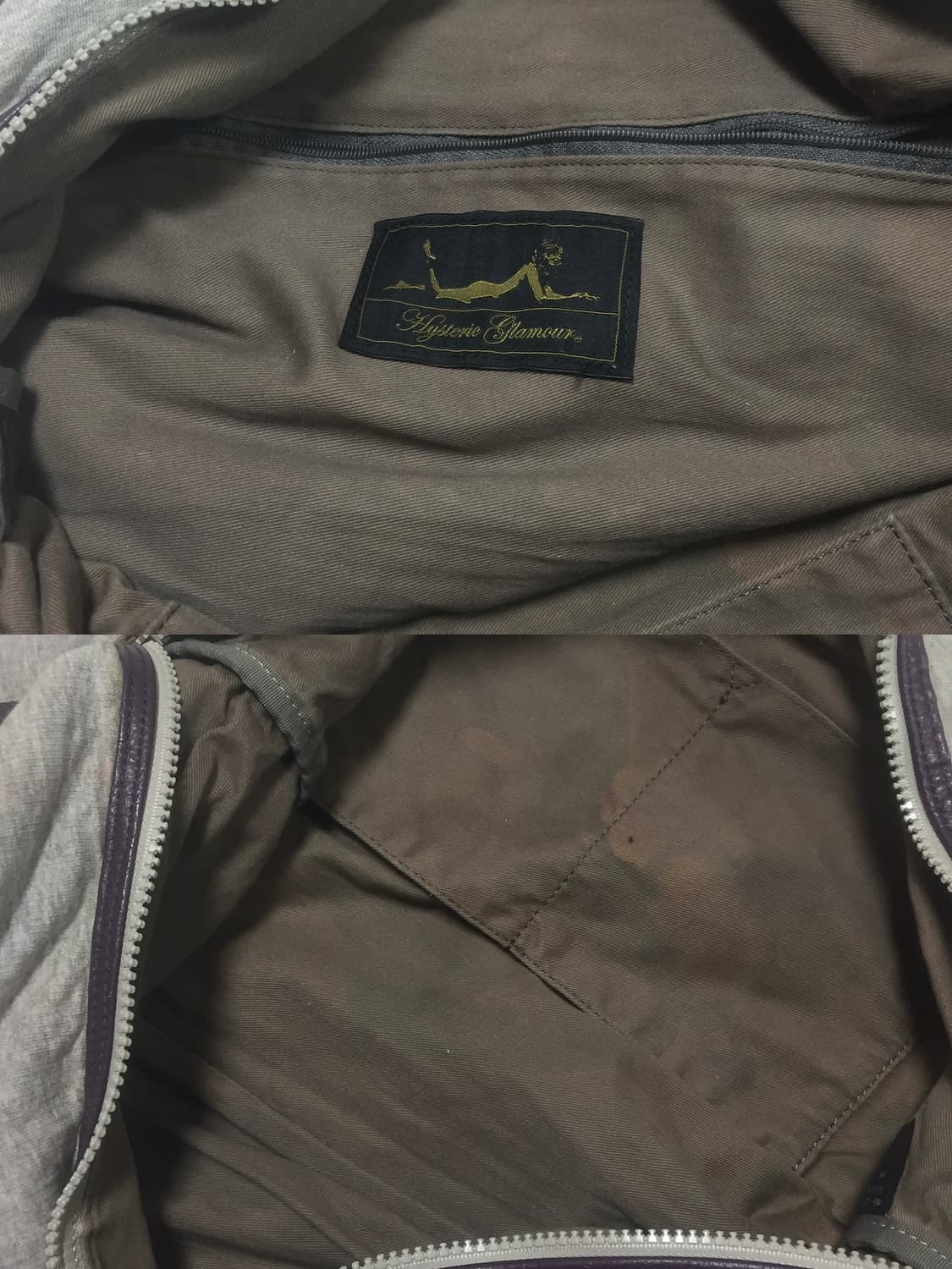 빈티지 히스테릭글래머 버클 디자인 멜란지그레이 퍼플 숄더백 가방 상품이미지9