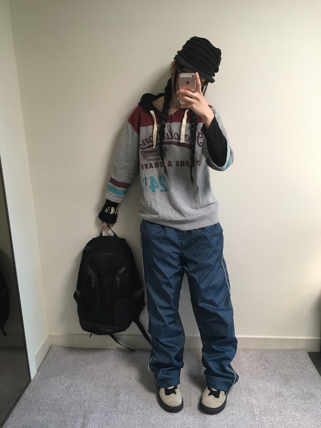 vintage wind pants deep blue 상품이미지3