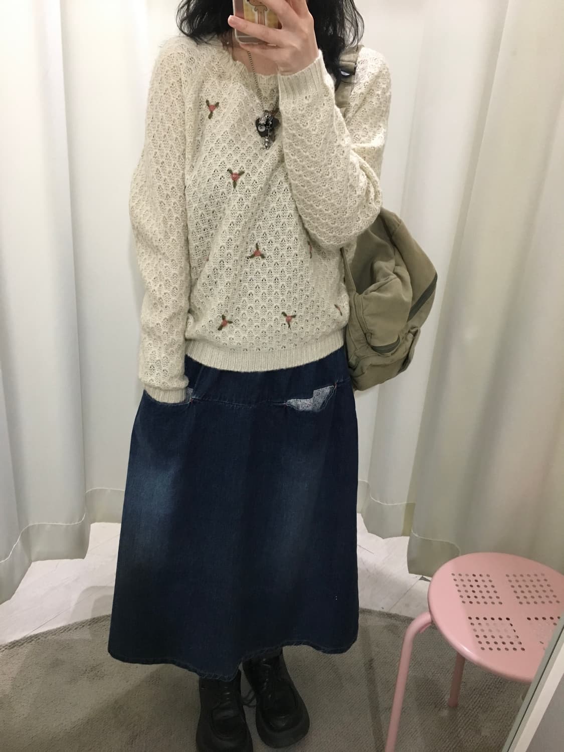 flower pocket denim skirt 상품이미지5