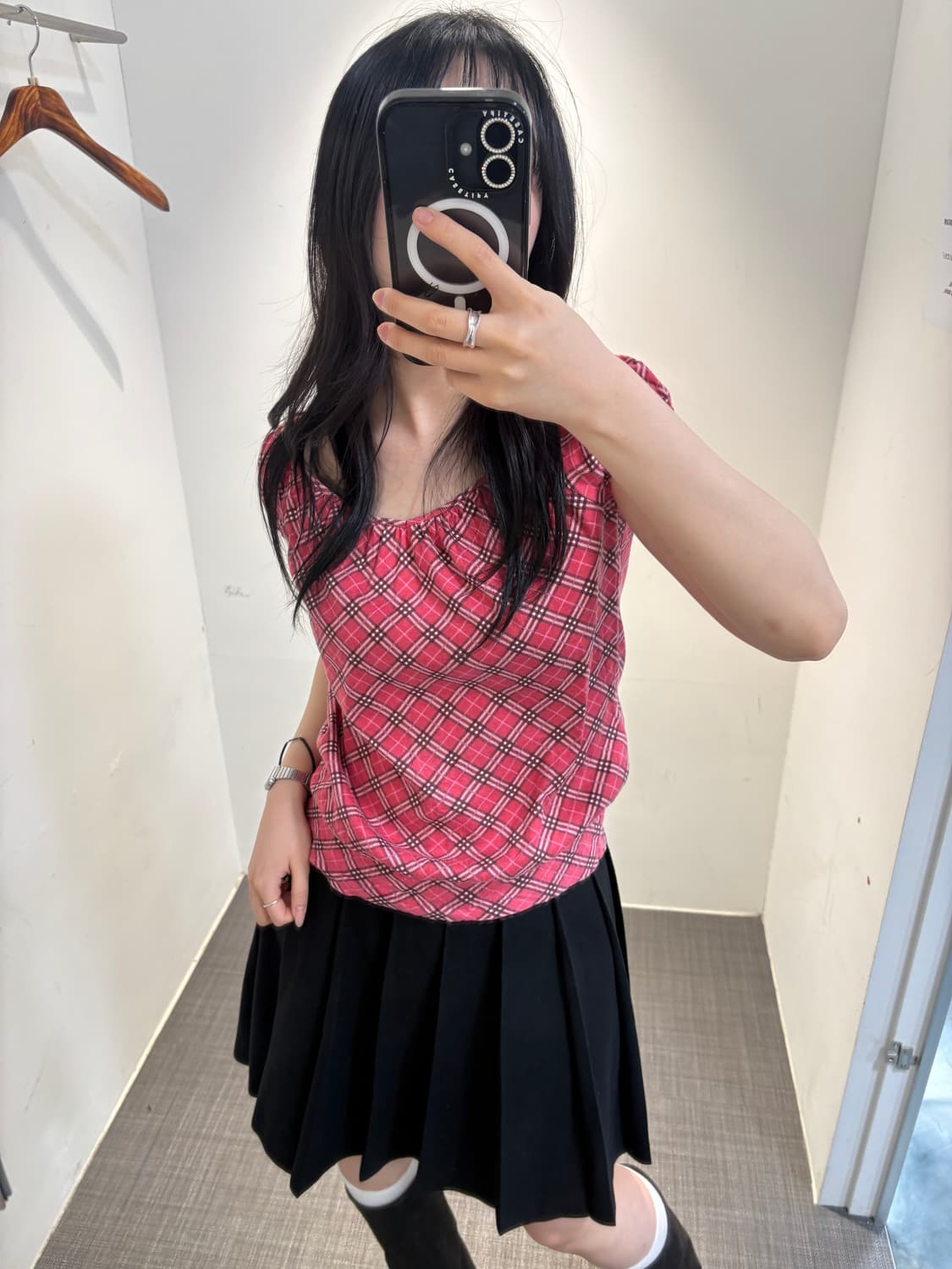 버버리 블루라벨 체크 반팔 티셔츠 상품이미지1