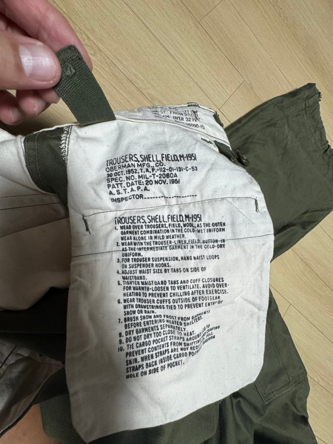오리지널 M51 필드팬츠 미디움 롱(내피포함) 상품이미지5