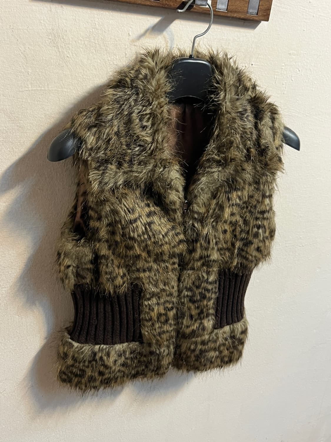 유즈드 레오파드 퍼 베스트 상품이미지3