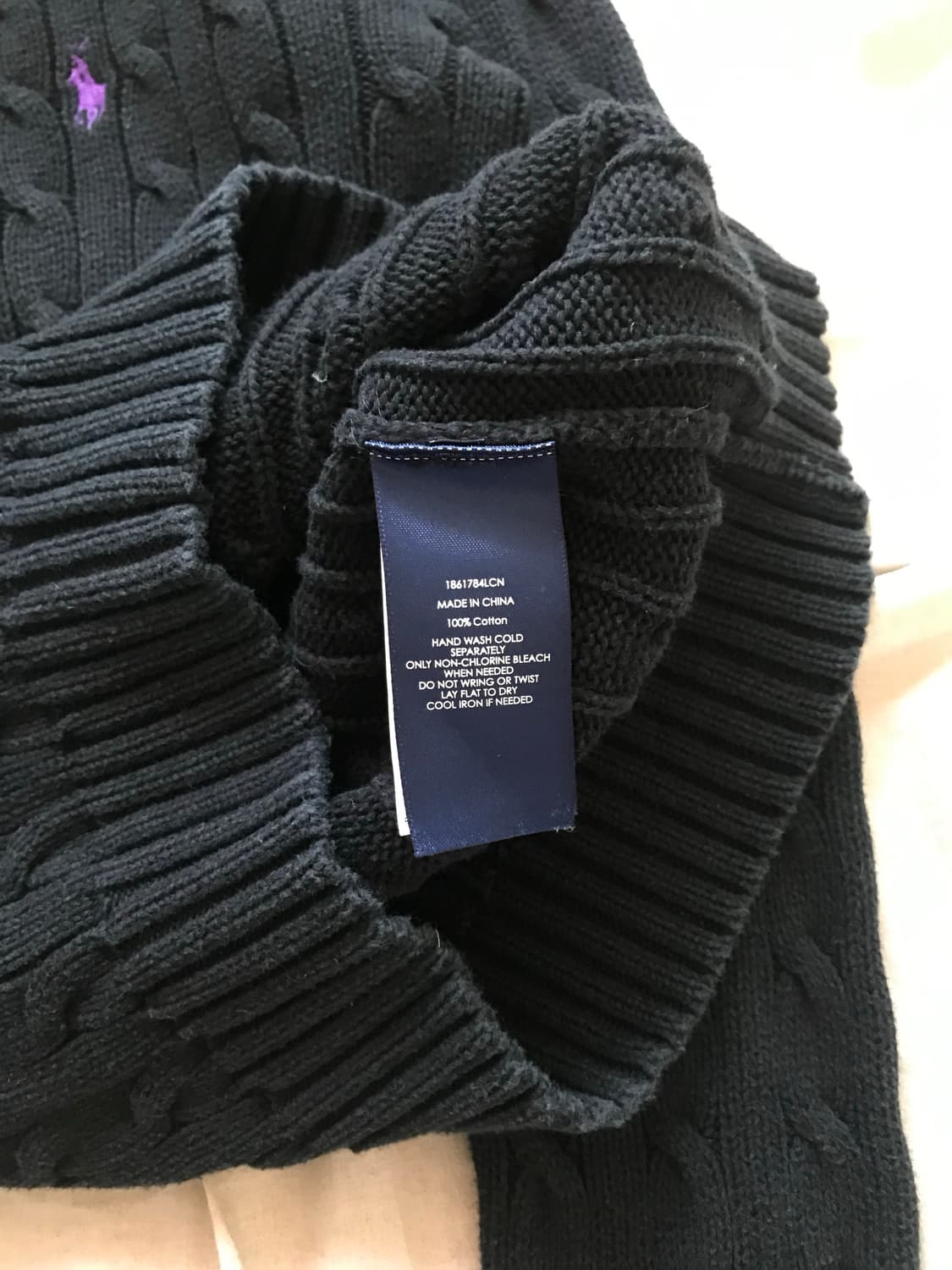 폴로 랄프로렌 걸즈 포니로고 케이블 블랙 라운드 니트 상품이미지6