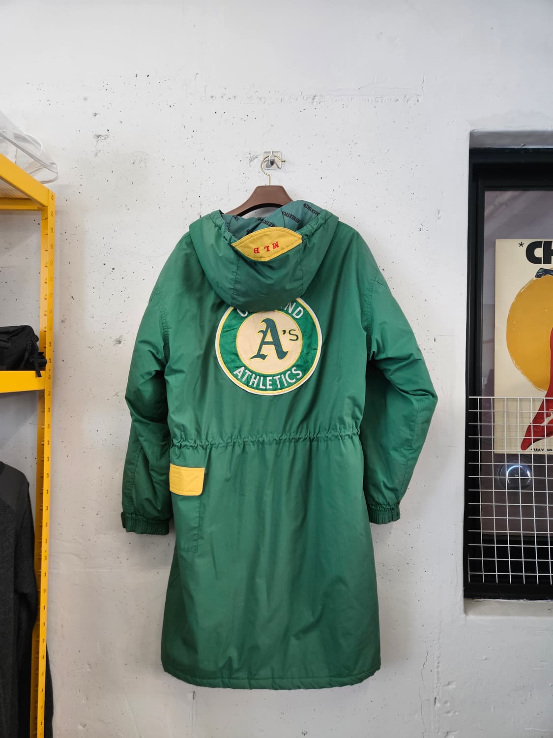 MLB 오클랜드 어슬레틱스 그린 야구 롱패딩 상품이미지7